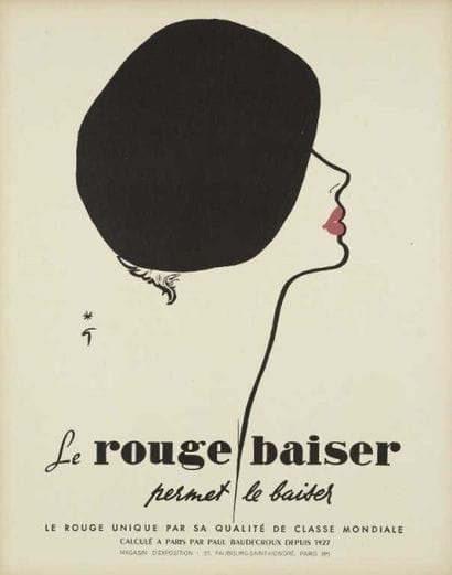 GRUAU. LE ROUGE BAISER PERMET LE BAISER entoilée...