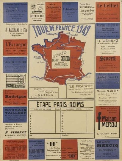 TOUR DE FRANCE 1949 ETAPE PARIS -REIMS non...