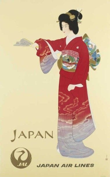 JAPAN AIR LINES entoilée très bon état 170...