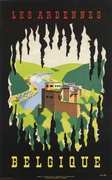 SCHELL . 2 affiches BELGIQUE VILLES D'ART...