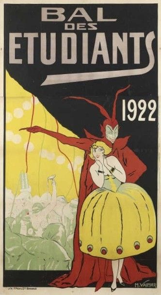 VALMIER M.BAL DES ETUDIANTS 1922 Litho. Pech...