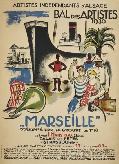 WELSCH BA.L DES ARTISTES «Marseille» 1930...