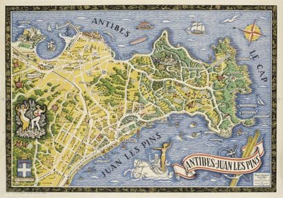 carte ANTIBES_JUAN LES PINS 1938 ed. Boyen...