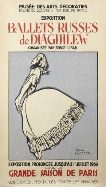 COCTEAU Jean. EXPOSITION BALLETS RUSSES DE...