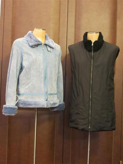 Danier
Lot comprenant: gilet noir doublé...