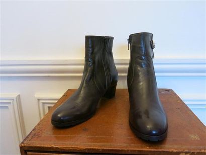 Boots chevreau marron,semelle gomme,fourré...