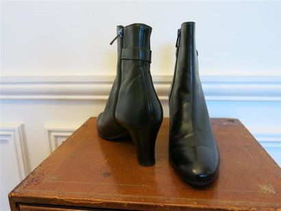 Boots chevreau noir.T.38,5