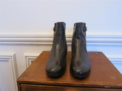 Boots chevreau marron,semelle gomme,fourré,T.37,5...