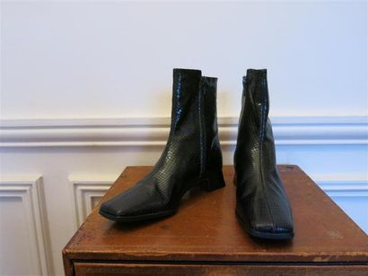 Boots cuir façon python,talon 3 cm,T36,5...