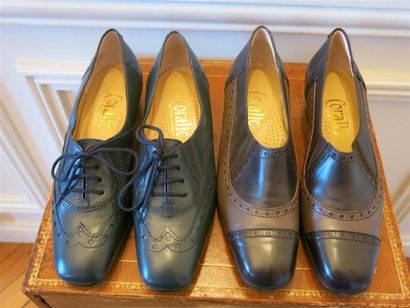 Lot comprenant:1 paire de trotteurs chevreau...