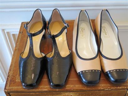 Lot comprenant:1 paire ballerines beige et...