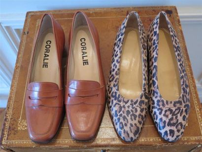 Lot comprenant:1paire de ballerines panthère...