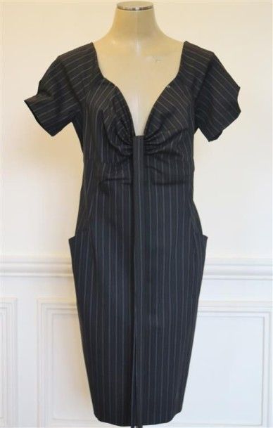 TARLAZZI
Robe noire rayée tennis manches...