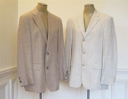 BOSS
Lot comprenant: 2 vestes en lin beige...