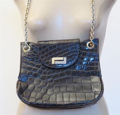 Sac croco brun vintage