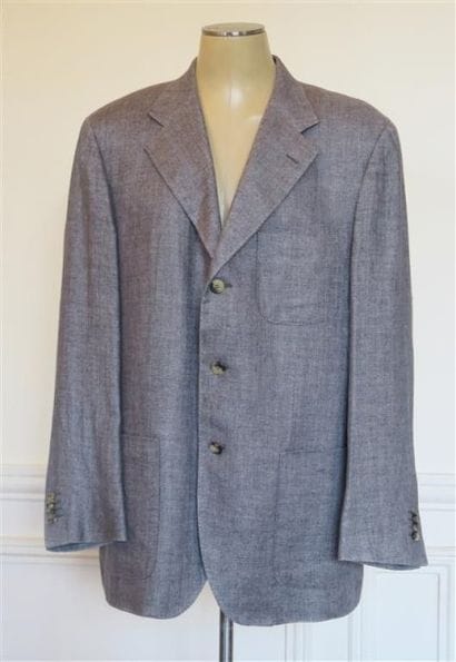 BOSS
Veste en lin gris, boutonnée droit,...