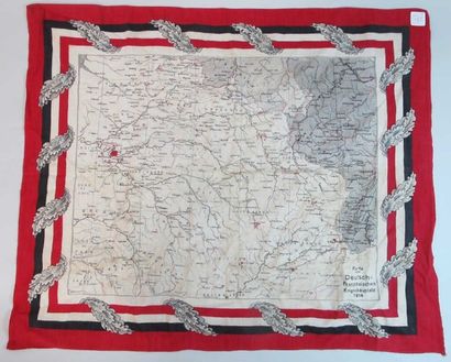 Foulard allemand imprimé d'une carte du conflit...