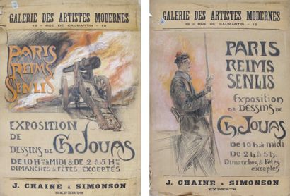 Charles Jouas
Lot de deux maquettes d'affiches....
