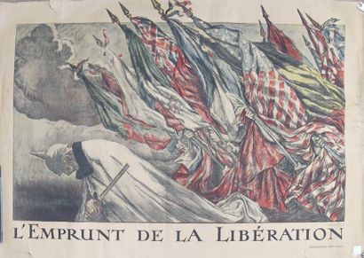 L' empreint de la libération. Drapeaux alliés...
