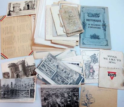 Lot de cartes postales, photos et documents...
