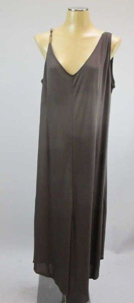 Persona. Robe longue fluide marron, bretelles...