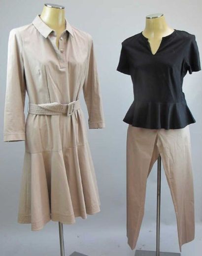 Paule Ka. Une robe taupe, taille 42, pantalon,...