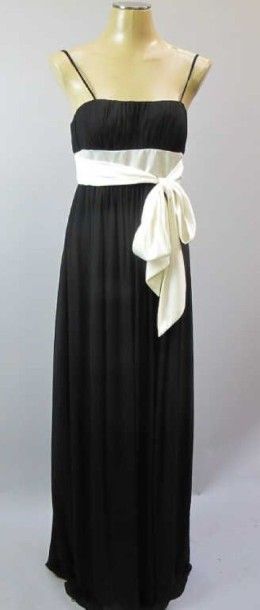 Manoukian. Robe longue noire mousseline,...