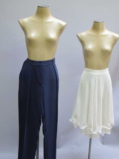 Ventilo et Vera Mont. Pantalon fluide bleu...