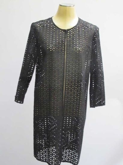 Episode. Veste coton noire, broderies anglaises,manches...