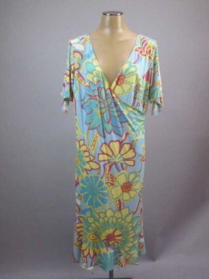 Persona. Robe jersey de coton imprimée, fond...