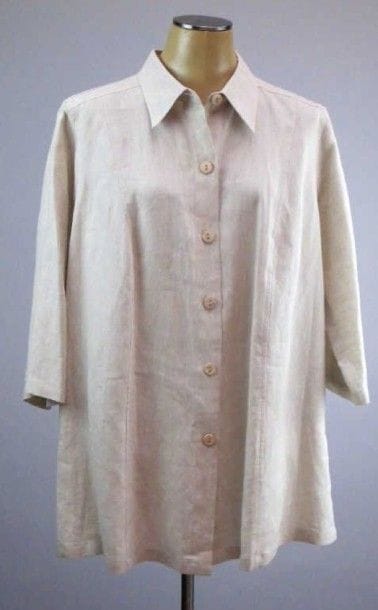 Persona. Tunique en lin beige, manches longues,...