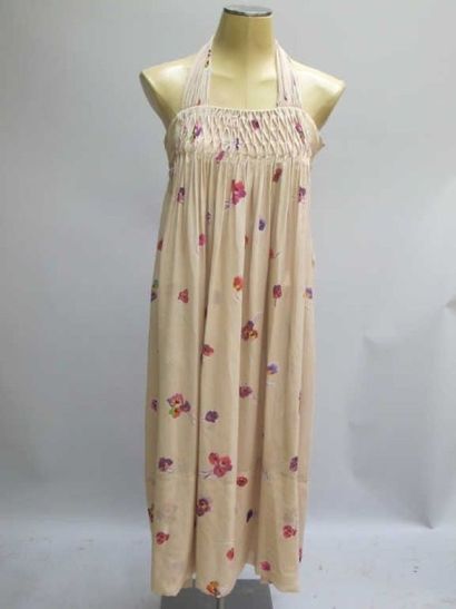 Sonia Rykiel. Robe de plage en soie beige...