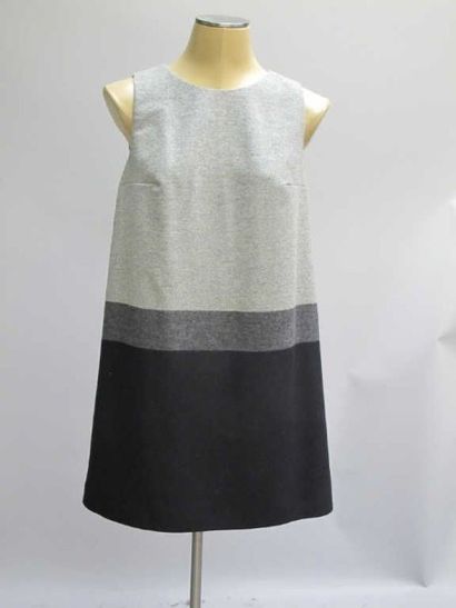 Paule Ka. Robe chasuble flanelle grise et...