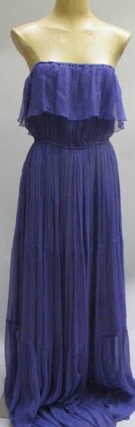 Dimensions. Robe bustier mousseline violette,...
