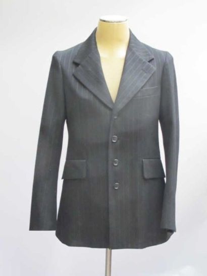 Comme des Garçons. Veste coton noire rayé...