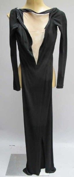 Jiki Monte-Carlo. Robe longue en jersey noir...