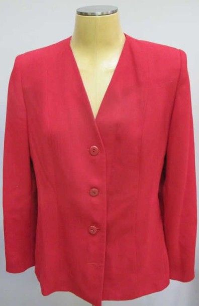 ORA BRETA. Veste rouge sans col T. 46. Bon...