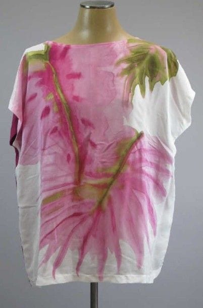 Marina Rinaldi. T-shirt coton et soie imprimée...