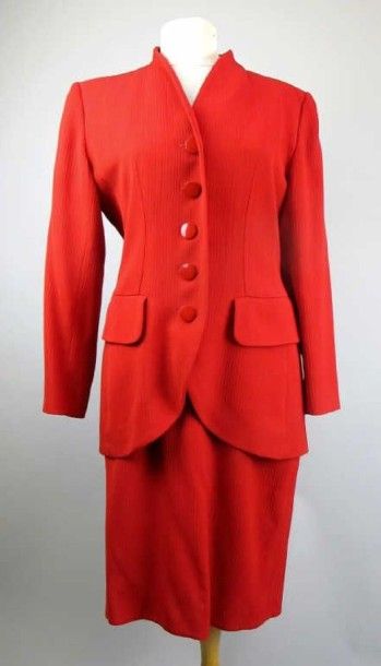 Saint Laurent. Ensemble de tailleur jupe...