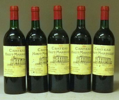 5 Bouteilles CHÂTEAU HAUT MARBUZET 1989 -...
