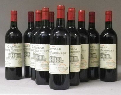 12 Bouteilles CHÂTEAU HAUT MARBUZET 1998...
