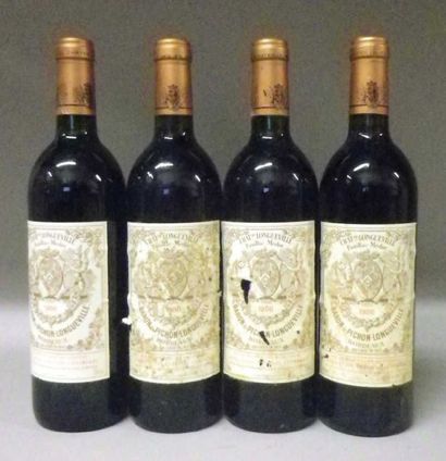4 Bouteilles CHÂTEAU PICHON LONGUEVILLE 1986...