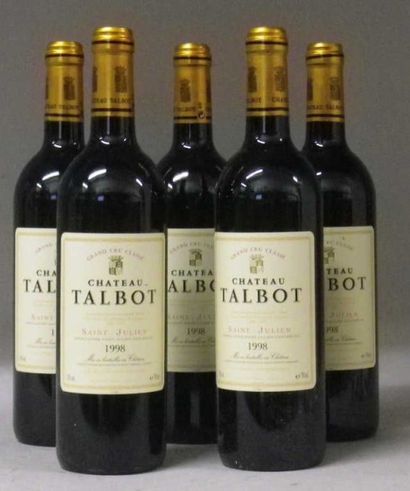 5 Bouteilles CHÂTEAU TALBOT 1998 - St. J...