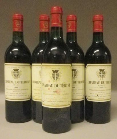 5 Bouteilles CHÂTEAU DU TERTRE 1986 - Margaux...