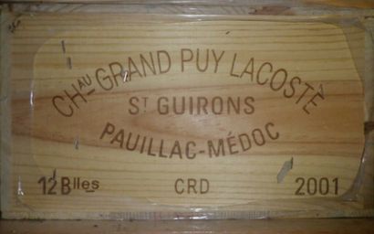 12 Bouteilles CHÂTEAU GRAND PUY LACOSTE 2001...
