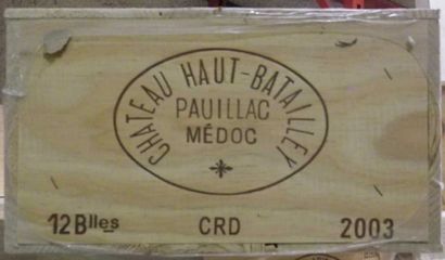 12 Bouteilles CHÂTEAU HAUT BATAILLEY 2003...