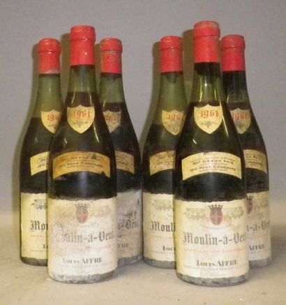 6 Bouteilles MOULIN A VENT 1961 - Louis Affre...