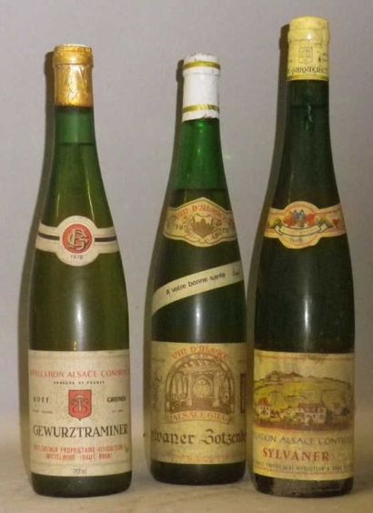 LOT DE 3 DE VINS BLANCS D'ALSACE DIVERS:...