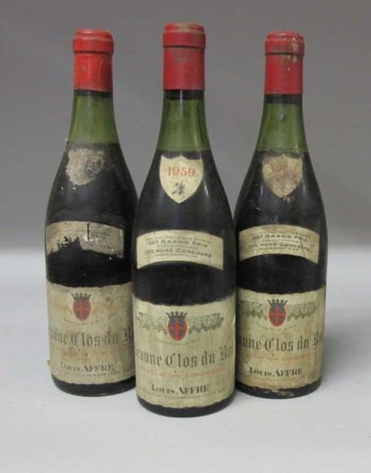 3 Bouteilles BEAUNE CLOS DU ROI 1959 - Louis...