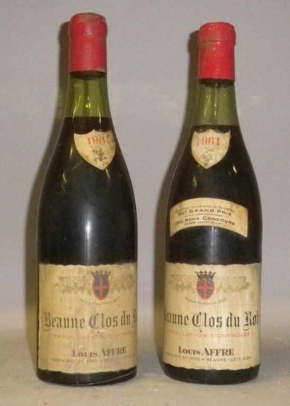 2 Bouteilles BEAUNE CLOS DU ROI 1961 - Louis...